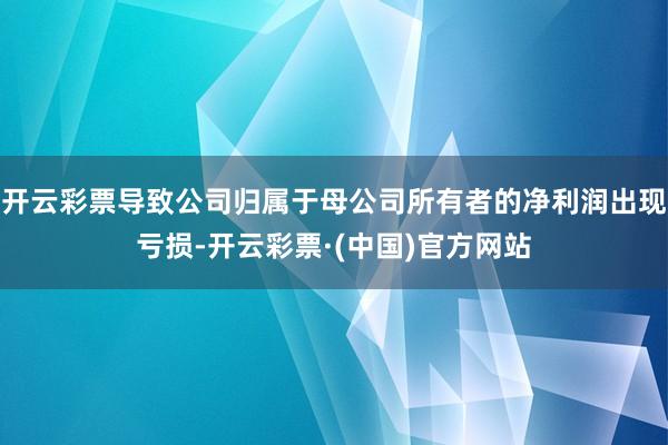 开云彩票导致公司归属于母公司所有者的净利润出现亏损-开云彩票·(中国)官方网站