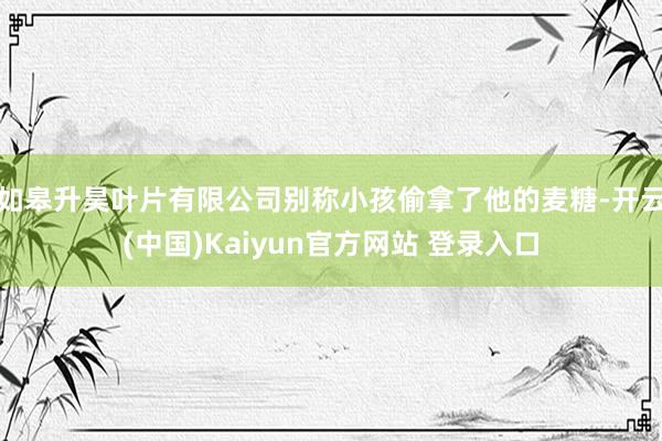 如皋升昊叶片有限公司别称小孩偷拿了他的麦糖-开云(中国)Kaiyun官方网站 登录入口